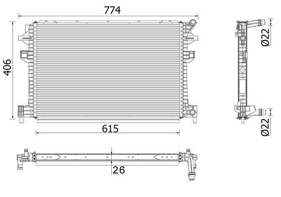 Low Temperature Cooler, intercooler - CIR30000P MAHLE - 376908604, 5Q0121251HQ, 65328