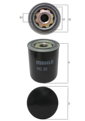 HC28, Filter, Arbeitshydraulik, Filter, MAHLE, 04438049, 106086, 154768279010, 6285510289, 8013300, H309W, HF40015, P765728, W1372, A6285510289, ST1490, W1372/1