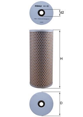 HX89, Filter, Arbeitshydraulik, Filter, MAHLE, 1733658, H962, SH62203