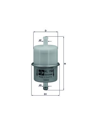 Kraftstofffilter - KL150OF MAHLE - 2940123520302, 504788000943, RT1GJ