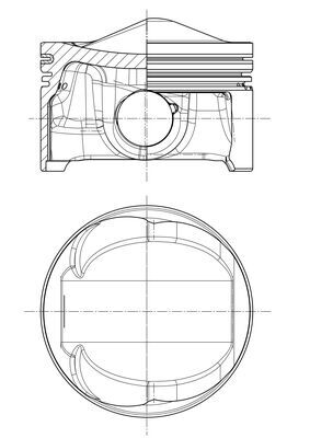 Piston - 028PI00125000 MAHLE - 06E107065CJ, 06E107065CL, 06E107065CN