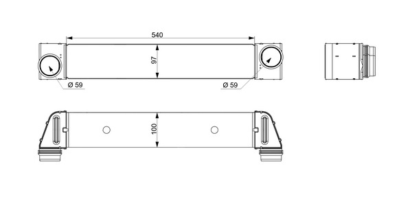Ladeluftkühler - CI79000S MAHLE - 057005N, 06004346, 105254