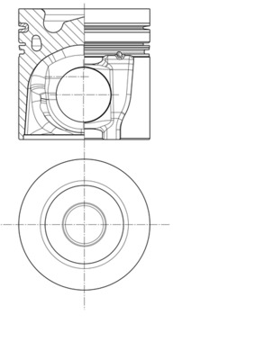 099PI00127000, Kolben, Kolben komplett mit Ringen und Bolzen, MAHLE, 04904811, 20940718, 7421506268, F934201310290, 04905091, 21004706, 04905731, 04910690, 04910691, 4811, 8978, 40305600, 87-430000-00, 87-71495, 87-863000-02