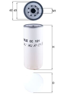OC121, Oil Filter, Oil filter, MAHLE, 0003600140, 0451104010, 055OS, 100009, 106.118.11/110, 15372, 1R0058, 2103, 211035, 21707134, 2314400, 27797, 2P4004, 30758077, 35310556, 40367914, 4094, 42537127, 485GB3191, 5000133555, 5011417, 51791, 6439392, 6439393, 69704773, 8000239, 80749, 81332150011, 9216910001, 9414100547