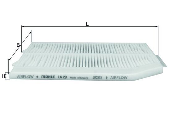 LA23, Filter, interior air, Cabin filter, MAHLE, 1438, 17001, 1987431027, 203768/20, 21651298, 29044, 350203061250, 352113001, 46301061, 5301800, 698173, 755AC, 7700834814, 8300001, 830190N, 9433, 974024, AC30, ACE014, AH117, AH7013, ALC5100, C37646, CAF28, CF5848, CU2525, DCF034P, E320, E952LI, EKF146