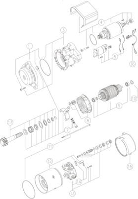 Starter - MS425 MAHLE - 0001371006, 1352290, 458174
