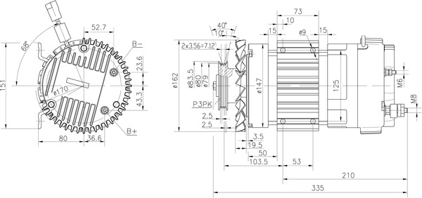 Electric Motor - MM351 MAHLE - H11-002-232