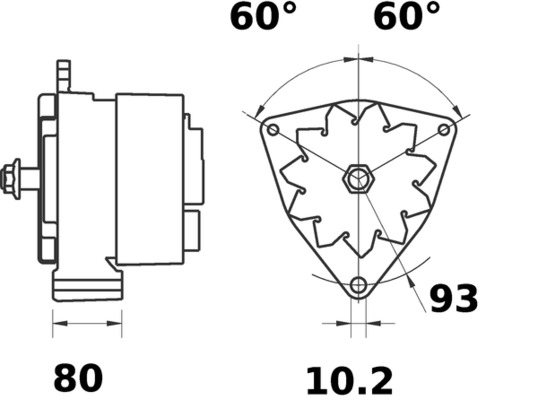 Generator - MG493 MAHLE - 0000008033366, 0071549202, 0091295