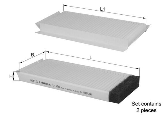 Filter, interior air - LA450/S MAHLE - 1987435541, DC3561J6X, FC255x2