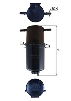 Fuel filter - KL873 MAHLE - 1003230026, 102682, 153071762425