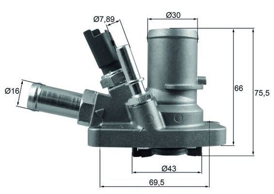 Thermostat, Kühlmittel - TI25880 MAHLE - 0000055250746, 7.8938, TH6986.80J