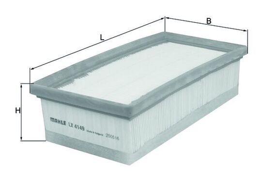 LX4149, Luftfilter, Luftfilter, MAHLE, 153071762402, 3069300, 40123210005, 48479, 64948479, A1790, ADP152211, ALA18026, AP196/5, B000754480, C24120, CA12033, E1301L, EAF920, ELP9417, F026400510, J1322110, LVFA1543, PA3207, PA7303, S3693A, SB2385, SU00101147, WA9795, 154072407827