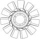 Fan Wheel, engine cooling - CFW82000P MAHLE - 10023309, 1883609, 376907301