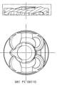Complete piston with rings and pin - 081PI00110001 MAHLE