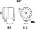 Alternator - MG541 MAHLE - 381133, 3823653M1, DRA0175
