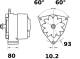 Generator - MG493 MAHLE - 0000008033366, 0071549202, 0091295