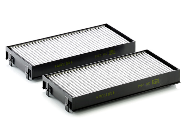 CUK 2941-2, Filter, interior air, Cabin filter, MANN-FILTER, 64116945594, 64119248294, 64316945586, 17483FK-X2, 1987432419, 20928414, 28414, 3143200000/S, 4287-ACC, 54.243.00, 570, 672, 67629, 715584, 80000848, ADB112501, AHC349-2, CCF0166C, CFA10920-2, CK2941C-2, CU2941-2, E2944LB-2, EC723-2, EKF171A, FC215x2, GB-9810/C, JKR7276, K1270A-2x, KF10057C, LAK1150/S