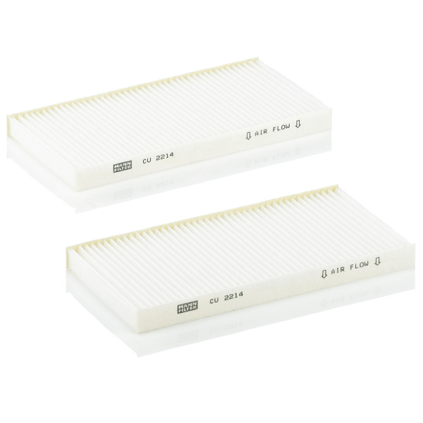 CU 2214-2, Filter, interior air, Filter, MANN-FILTER, 0986AF4186, 1645, 17467-X2, 21-KI-K17, 37-123190012/S, 53.259.00, 552, 715639, 80000911, 97133-2E900, AC81, ACE172, ADG02534, AH404-2, ALC-5762, BCF278, CCF0181, CF10210-2, E3970LI-2, E695-2, FAA-KI17, FC374x2, GFE3335, HB210, HC7147-2, IPCA-K009, J1340307, JLR7257, K1289-2x, KC-6107