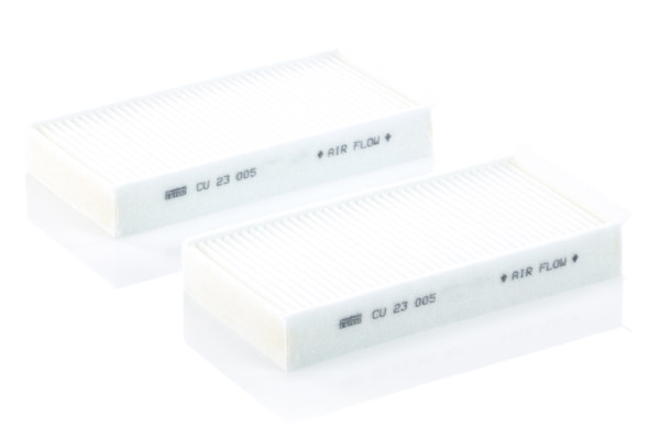 CU 23 005-2, Filter, Innenraumluft, Innenraumfilter, MANN-FILTER, 11945881, 17563X2, 1987435046, 45881, 4611-AC, 53.332.00, 64116823724, 715812, 80005089, AC162, ADB112513, AH428-2, CCF0500, CF11815-2, CUK23005-2, CZ145520-218X, E3950LI-2, E722-2, EKF379-2, FC277x2, HB264, JLR7305, K1342-2x, LA1156/S, LVCF596, MS-6487, PC8408-2, WP2130, 1987435046-KL9, 50014611