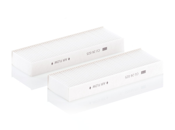 CU 26 025-2, Filter, Innenraumluft, Luftfilter, MANN-FILTER, 1987435149, 49457420, 9833350880, AH725-2, ALC-5117, CF12576-2, CUK26025-2, E820-2, FCA-10032, K1433-2x, PC8566-2, WP2218, CP1570, MP2038-2