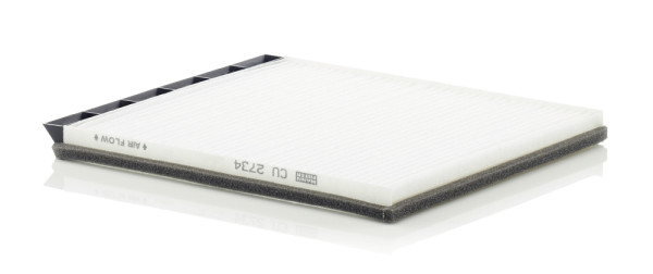 CU 2734, Filter, interior air, Cabin filter, MANN-FILTER, 7700845222, 7701205281, 11265, 1429, 16-123190012, 17238, 1987431089, 21653140, 352118-001, 368, 46-30-1003, 53.036.00, 65112, 651888, 7401425, 8300238, 830220N, AC2519, AH133, C18116, CCF0245, CUK2734, DCF416P, E332, E981LI, EKF230, ELR7045, FC192, HB116, K1095