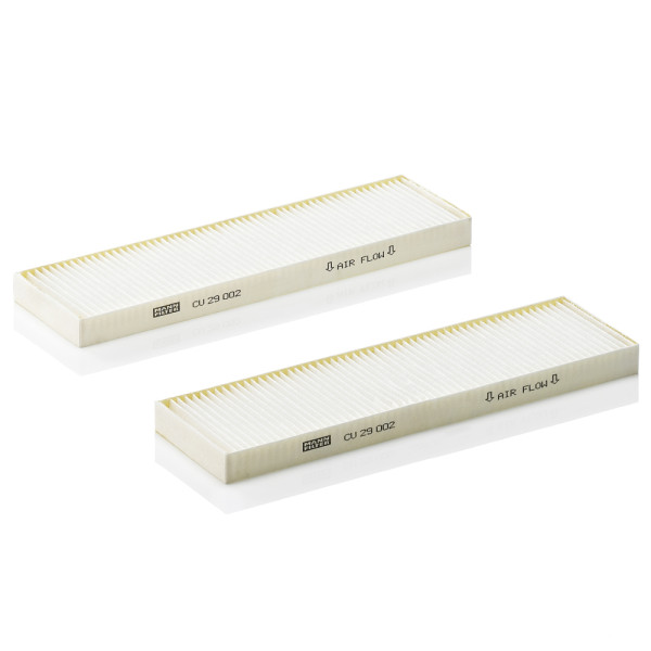 CU 29 002-2, Filter, Innenraumluft, Innenraumfilter, MANN-FILTER, 17495F-X2, 1987432132, 21-H0-H013, 34313, 37-123190006/S, 4606-AC, 53.163.00, 584, 715662, 80001448, 90934313, 97133-1J000, AC101, ADG02549, AH310-2, ALC-5261, CCF0156, CF10933-2, Ck29002C-2, DCF570P, E3915LI-2, E612-2, EKF308, FAA-H013, FC398x2, GFE3351, HC7245-2, HC-8218, J1340522, JLR7301