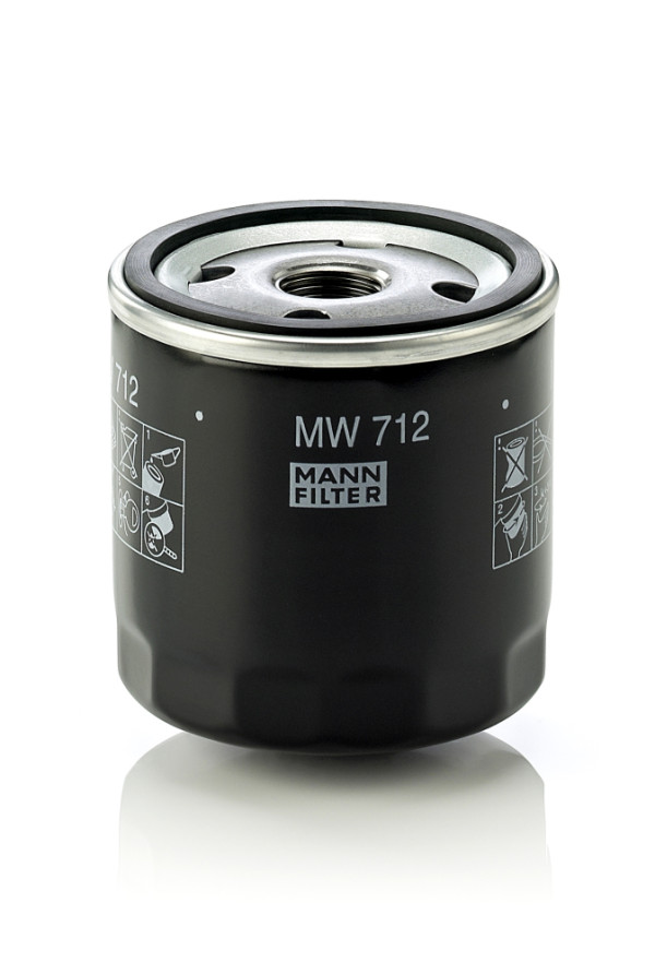 MW 712, Oil Filter, Oil filter, MANN-FILTER, 11001300053, 11001341616, 11002300053, 11421460697, 11421460833, 11421460845, 23.224.00, 96.108.43/110, C301, KN-163, ML16825, OC91, PH6011, PH7025, S3224R, Z224, C312, OC91D, OC91D1