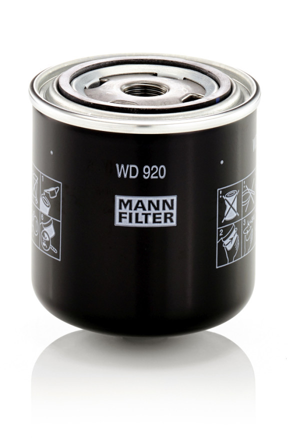 WD 920, Filter, operating hydraulics, Oil filter, MANN-FILTER, 054750, 11445474, AM39653, 1534721, 56457, 6708, 93622322, AW162, DGM/H920, F026407138, H10WD01, HF6164, HI995, NO-93/93.20, OC104, P3761, P550210, PER309, PH710, SP812, HF6446, HY10WD01, P550940