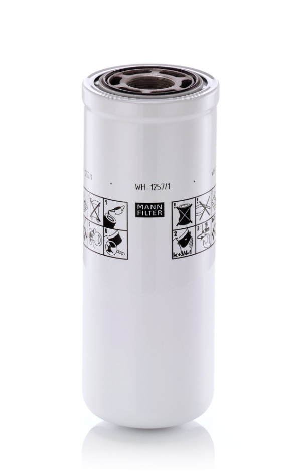 WH 1257/1, Filter, operating hydraulics, Oil filter, MANN-FILTER, 03602640, 108-1153, RE38987, 126-1817, 465-6505, 1535371, 57084, 6670207, A421G06, BT8878-MPG, DH5802, H307W, HF6588, LFH8705, P165675, P8519, A421G15, P179518