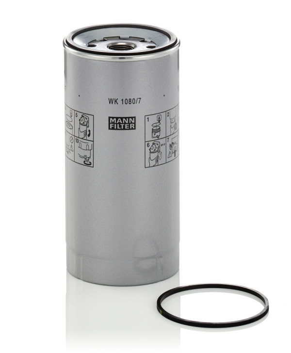 WK 1080/7 X, Fuel Filter, Fuel filter, MANN-FILTER, 0004702190, 00130164.40, 1000130418, 10101998, 11110683, 13C0833116AA, 2113151, 263J227001, 3C46-9176-CA, 3M004945, 51.12503-0051, G6450540, 0004770103, 00130216440, 20593537, 51.12503-6000, A0004771302, 0004770303, 21409660, EOA000557, 0004771302, 6864770003, A0004702190, A0004770103, A0004770303, A6864770003, 01292404, 0143230008, 05825010, 1535510