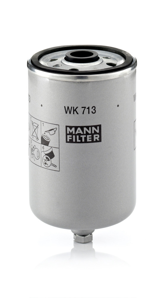 WK 713, Fuel Filter, Fuel filter, MANN-FILTER, 31261191, 8624522, 8683212, 1457434436, 153071760378, 24.441.00, 30755, 4809, 5114, 5143230007, 55930755, 587738, ADF122308, ALG-2175, CFF100601, DN1947, EFF137, ELG5333, F58359, FI8122, FN208, FP5697, FSM4190, H193WK, HDF554, KC104, M683, MP4078, PDS744, PP932/1