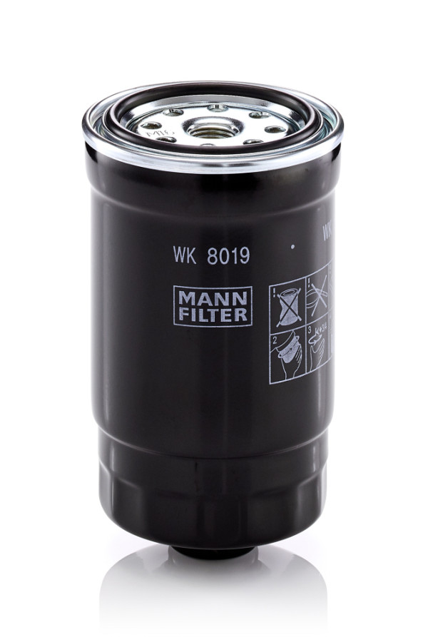 WK 8019, Fuel filter, Filter, MANN-FILTER, 24.122.00, 31922-4H000, 31922-4H001, ADG02366, CFF100670, EFF238, ELG5380, F026402813, FC-017, GFE5541, HDF614, HF-615, KC614, LVFF701, PP979/2, S4122NR, WF8395, Z578, Z707, 319224H000, F026402813-42Y, KC657, KF-1478, 31922-4H900, KC753, N2813