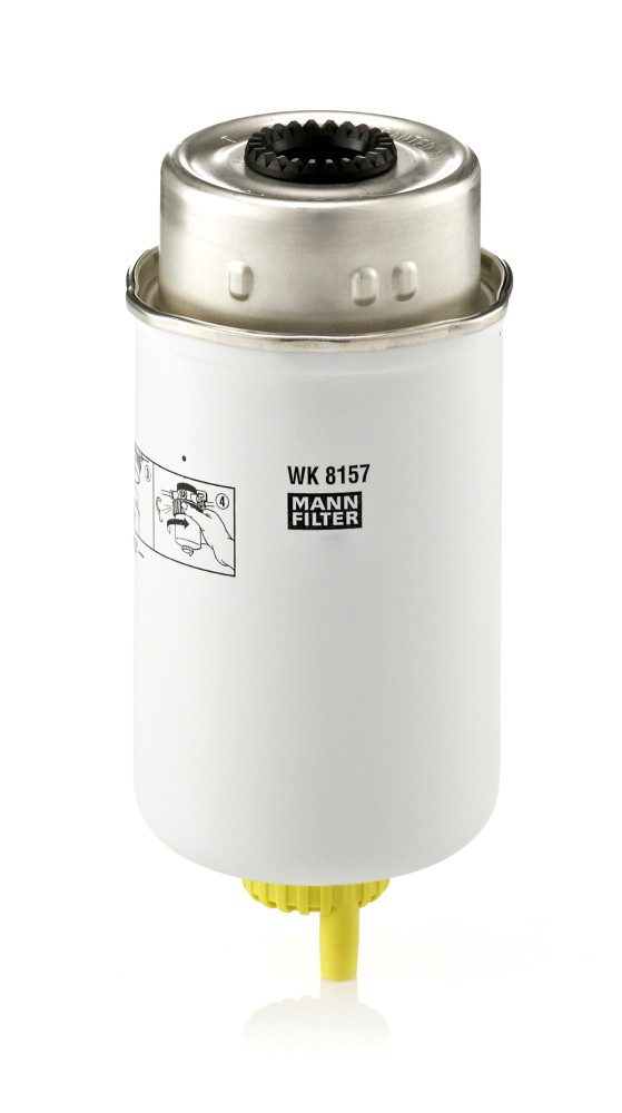 WK 8157, Fuel filter, Fuel filter, MANN-FILTER, 101649, 1712985, 24.456.00, 333/W5100, 5062, 587734, 63618, ADF122316, BF9827-D, CFF100474, CS734, DN1954, EFF214, EFG334, ELG5429, F026402088, F69213, FN188, FP3579, FP5793, FSM4253, H319WK, HDF638, KC204, PDS727, PP848/3, PS10153, RN270, S4456NR, SP-1346