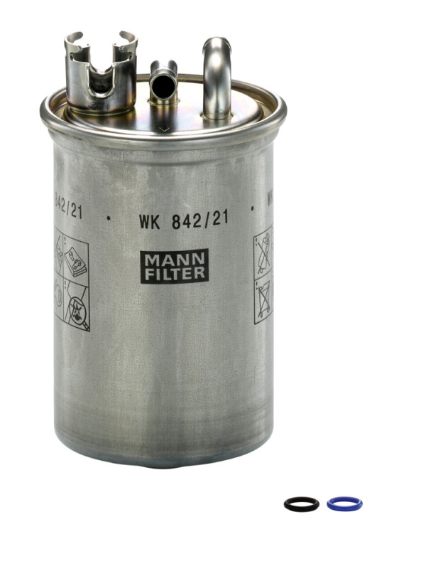 WK 842/21 X, Fuel filter, Filter, MANN-FILTER, 0450906416, 1003230009, 103808, 24.451.00, 4804, 50013970, 587520, 63862, 71760230, 8E0127401, ADV182357, AG-6135, ALG-2084, CFF100598, DN1932, EFF159, ELG5321, FCS732, FI8159/21x, FN287, FP5794, FSM4257, GFE5460, GS842/21, H223WK, HDF595, KL554, MP26, P10196, PD743
