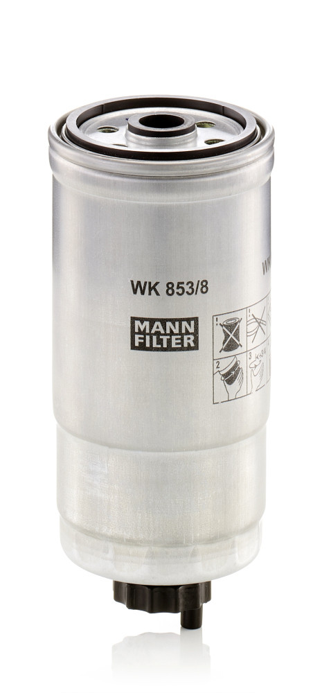 WK 853/8, Kraftstofffilter, Kraftstofffilter, MANN-FILTER, 13322240791, 46471844, 13322240798, 6001073282, 13322240802, 71754236, 9947995, 9951033, 100360, 1457434293, 153071760108, 24.350.01, 3121332002, 4228, 587724, 63024, 7690228, ADL142304, AL-2056/2, BG-1585, CS264, DN994, EFF072, ELG5253, F68002, FF20058, FP5425, FP5542, FS113, FSM4160