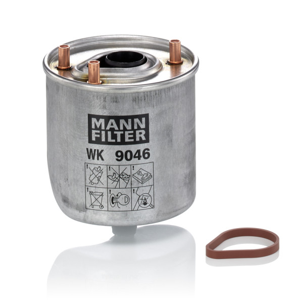 WK 9046 Z, Kraftstofffilter, Filter, MANN-FILTER, 1780195, 24.128.00, 30-03-321, 31321475, 4715-FP, 48548, 4972, 7143230015, ADM52350, ALG-2288, AV6Q-9D410-AA, CFF100645, CS764, DN2716, EFF235, ELG5441, F026402864, FC-321S, FN290, FP6057, H397WK, HDF692, J1333059, KL1147, LVFF720, M632, MF-548, MP43, N1333062, P11194