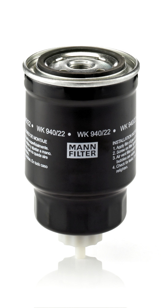 WK 940/22, Fuel Filter, Fuel filter, MANN-FILTER, 16400-BN303, 60003-117480, 6003112110, 16403-7F400, 16403-7F401, 16403-7F40A, 16403-7F40B, 1457434439, 1861005130, 186933, 24.444.00, 30-01-190, 31782306, 36-143230004, 4440-FS, 4543, 587728, 7690543, ADN12322, BF1275, CFF100417, CNS13013, CS713, ELG5320, F58356, FC-190, FD585, FN705, FP1566, FP5661