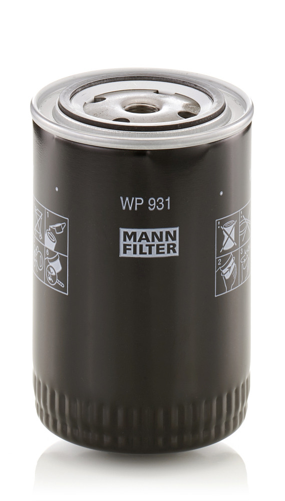 WP 931, Oil Filter, Oil filter, MANN-FILTER, 1032015, 104397-A, 1-13224-008-90, 1200698, 1498030, 15607-1470, 156932101, 176554, 1EK-11972, 3144364, 3I-1113, 5574639, 70000-14641, 990936, HMF600-L04340, 15607-1471, 1900377, 199269, 290654930, 3154354, 3I-1362, 4026075, 4512207, 5574641, 674124-AS, A700X6714UA, 1032015M91, 15607-1860, 2906549300, 3154364