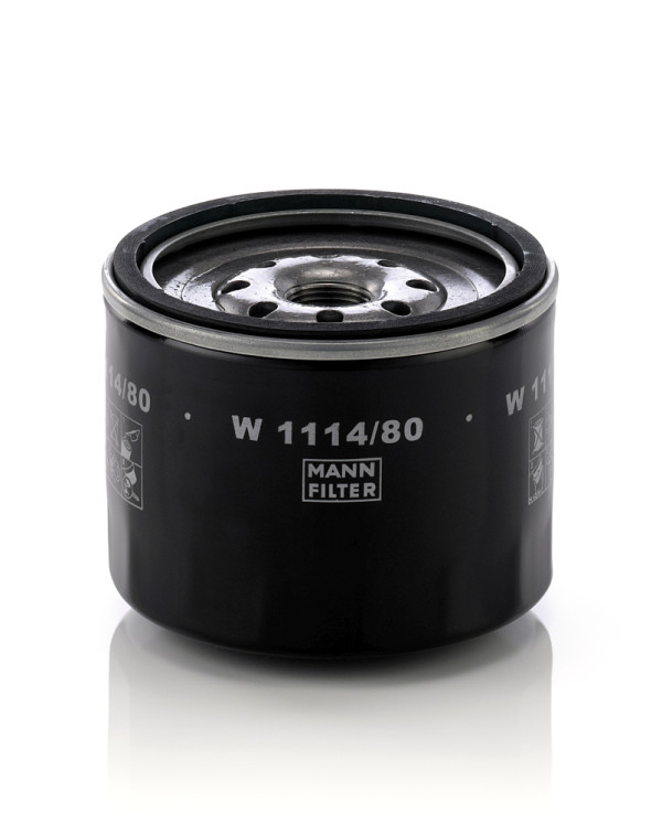 W 1114/80, Ölfilter, Ölfilter, MANN-FILTER, 0K71023902A, 3254957, 8259-23-802, 8-94340-259-0, 263212W000, 3255952, 8-94340-259-1, K710-23-902, 9-43604-18, E3TZ6731B, OK71023902A, PN16-14V61, 9-94152-386-0, PN1614V619A, R214-23802, RF10-23802A, RF66-14V61A, 0451103270, 10-03-306, 15047, 2061, 35-143220003, 50013561, ADM52104, B201-S, BC-1226, C-408, CMZ11451, DO866, EFL365