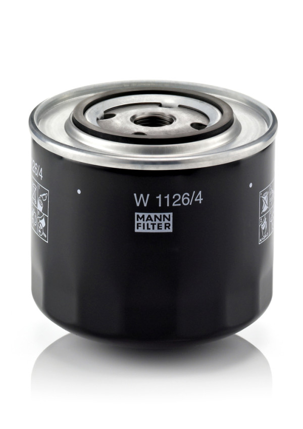 W 1126, Oil Filter, Oil filter, MANN-FILTER, 0.5391.552.0, 1015511, 1526270, 1966279C1, 5000041045, 5577281, 1015511M91, 5002798, 5006580, 5014056, 5016946, 5018356, A720X6714DA, A760X6714RA, 0451203006, 10.19.04/110, 124, 1814346, 2043, 23.124.00, 4121, 41.356.000, 43.10.17, 4608/2, 51189E, 7143220006, A700X6714MA, AL-101, AW103, AZL007