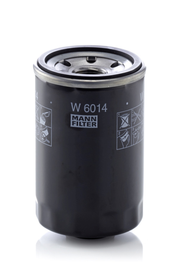 W 6014, Oil Filter, Filter, MANN-FILTER, 106373, 23.596.00, 552484810, ADL142114, ELH4476, EOF295, FO610, FT6818, LS1119, LVFL833, OC1331, PH12475, R1069, S3596R, 55252436, 55256371