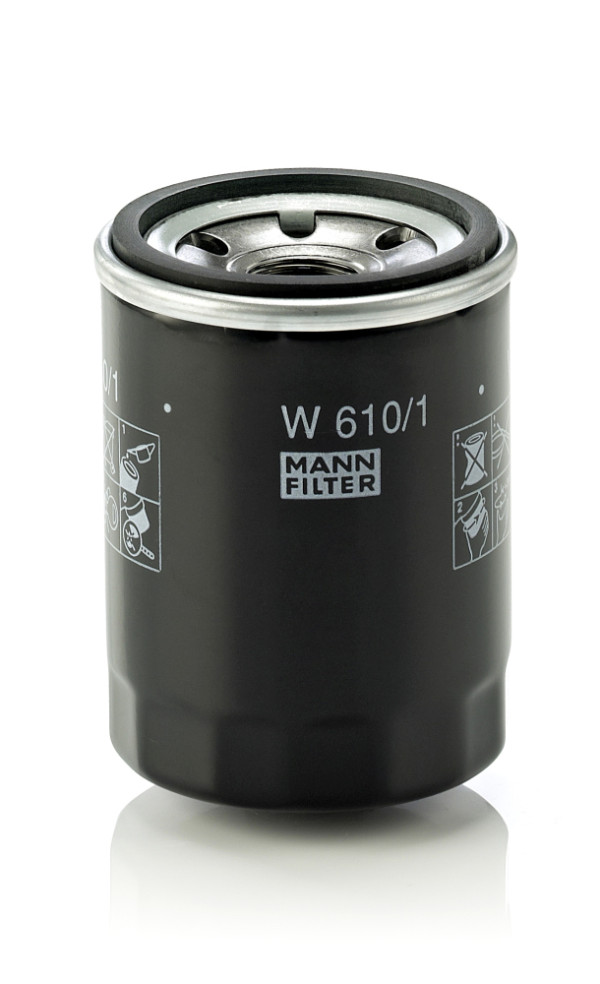 W 610/1, Ölfilter, Ölfilter, MANN-FILTER, 02/630225, 140516190, 15601-87110, 16510-60B10, 20M01R2251, 311159A1, 71742115, 8614737, BR14-051-703-00, J9091510002, 02/630225A, 140516250, 16510-60B10-000, 600-211-6130, 71746761, 861474-5, 140516990, 16510-60M11, 71747593, Z149091503004, 16510-60M11-000, 71768154, 16510-61A00, 16510-61A00-000, 16510-61A01, 16510-61A01-000, 16510-61A02, 16510-61A02-000, 16510-61A20, 16510-61A20-000