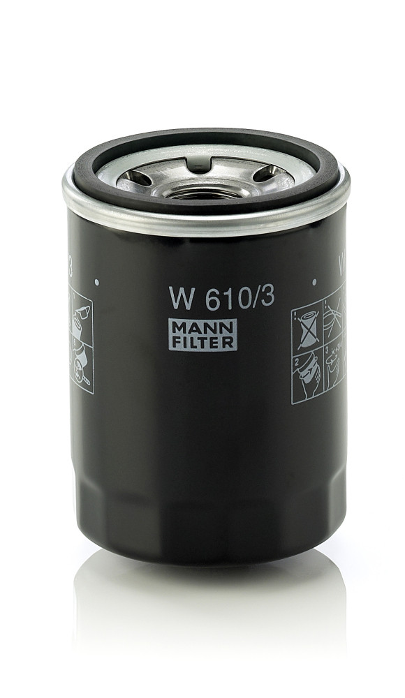 W 610/3, Ölfilter, Ölfilter, MANN-FILTER, 0.009.4794.1, 0.0094.794.1, 0JE1514302, 1017100-EG01, 1039891, 1109AC, 1109AE, 11715849, 1230A105, 12582255, 1535505, 15400-PLM-A01PE, 4294841, 4318092, 46347171, 5650301, 8-94368-727-0, G6Y014302-A, OJE15-14302, PW510577, SMD360935, VA30A4000103, 0.010.2687.0, 0.010.3989.1, 0.0103.989.1, 1109CG, 1230A182, 15400-PLM-A02PE, 1699522, 30866266