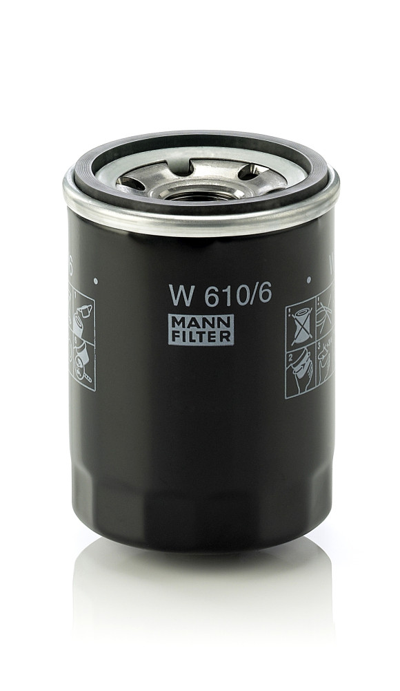 W 610/6, Ölfilter, Filter, MANN-FILTER, 04154-PR3-E00, 0451103364, 10-01-198, 109-OS, 1500856, 15069, 2025, 23.103.00, 30758877, 31-143220005, 32100, 4025, 43.10.132, 481215642, 51356, 586013, 61552, 6467, 71760123, 7605069, 8671000209, 96.108.04/110, ADH22106, AL-304, AW207, B1402, BC-1088, C-1011, C-225, CF108-01/O01
