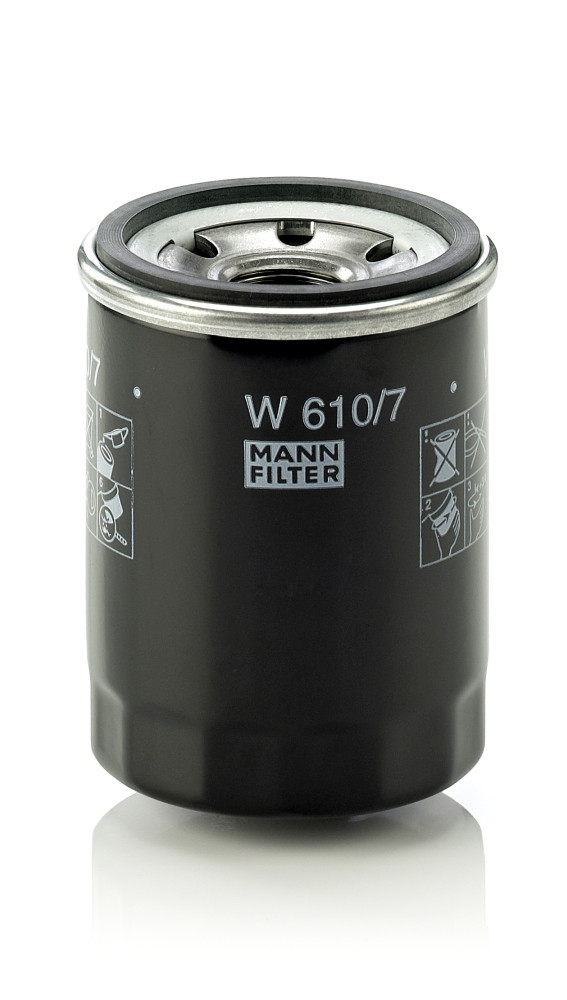 W 610/7, Ölfilter, Ölfilter, MANN-FILTER, 26300-02750, 26300-02751, 26300-02752, S2630-002500, S2630-002502, S2630-002503, S26300-02750, S2630002501, 10-0H-005, 37-143220005, 62523, ADG02165, F002H20371, FO-H05, GFE321, H313W, J1310507, OC1631, OP575, Z653, F026407025, FO-H05S, OC521, F026407209, JFO-H05, OC748, OC781, P7025