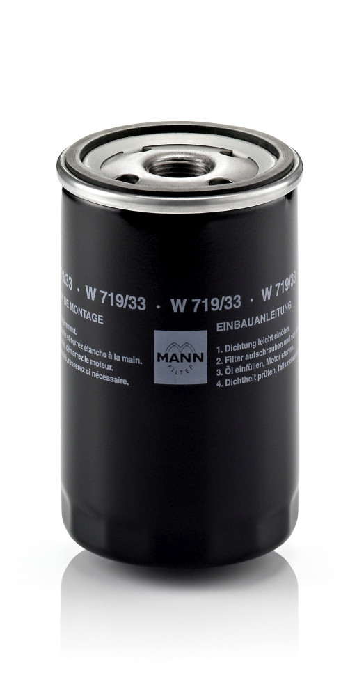 W 719/33, Oil Filter, Oil filter, MANN-FILTER, GFE378, LPW100160, LPW100161, 23.483.00, 586099, ADG02160, B107, ELH4387, EOF123, FT5608, FX20035, H14W37, L28316, LS940, OC469, OL5882, OP580/6, PH5882, S3483R, VFL448, WL7270, X4052E, Z1361, Z372, Z689, ZP62D, 23.483.40, OC895, OL5882-F