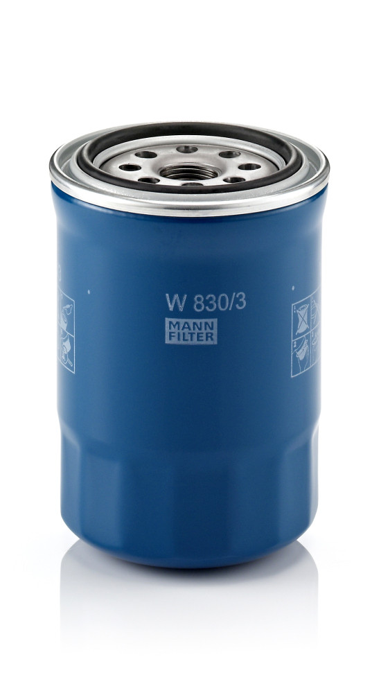 W 830/3, Oil Filter, Oil filter, MANN-FILTER, 0016000230, 26310-27200, 40006986, 0986AF0005, 10-H0-004U, 15519, 23.545.00, 37-143220004, 586117, ADG02116, C289/606, CHY11002, ELH4416, FO614, FO-H04, FT6726, H16W04, HO-609, J1310504, J1310512, LS1067, OC1677, OP632/5, PH10244, S3545R, SM5087, SP-1274, VFL562, WL7426, X4318E