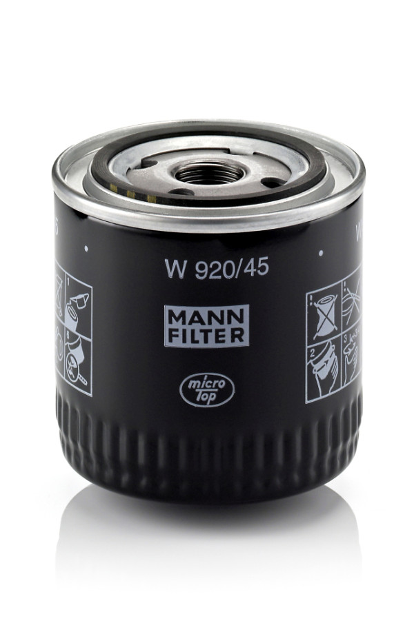 W 920/45, Oil Filter, Oil filter, MANN-FILTER, 3652061, 9U2J-6731-AA, AJ04-14-302B, LPW000070, LR029240, 3904728, AJ04-14-302C, F1AZ6731BD, 4137784, AJ04-14-302E, 4628534, AJ04-14302F, 5116166, AJ57-14-302, 5191626, AJTM-14-302, 6636968, F1AE6714BC, XW4E6714BA, XW4E6714DA, 0451103333, 15426, 2010, 23.463.00, 25-0060, 3W7E-6714-AA, 4012, 4065-OS, 48486, 50948486