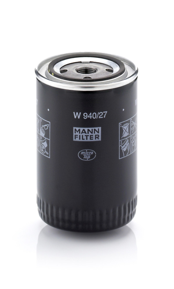 W 940/27, Oil Filter, Oil filter, MANN-FILTER, 095.001.0110, 10162-68S01, 15208-Y9701, 10162-69S01, 9501110, 1520-89X70A, 0451104067, 1535330, BC-1166, ELH4310, FT3486, FT4863, L37251, LS233, NO-2224, PH2821A, PP-89, X4139E, ZP3502, 9454110125, P4067