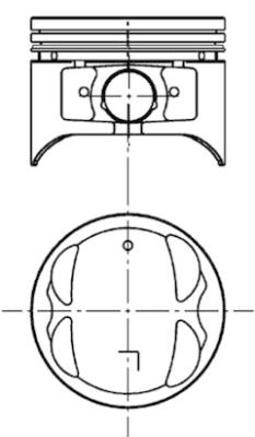 Complete piston with rings and pin - 40062610 KOLBENSCHMIDT